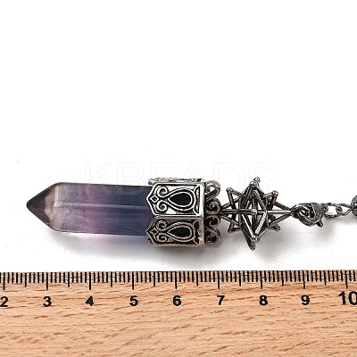 Natural Fluorite Faceted Bullet Pointed Dowsing Pendulums G-B149-14AS-03-1