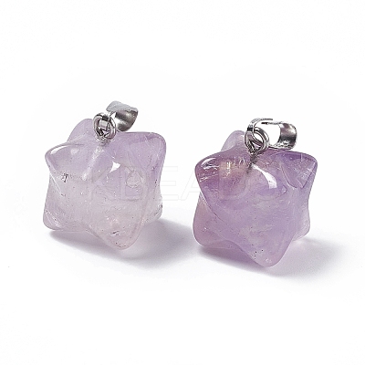 Natural Amethyst Pendants G-C002-02H-1