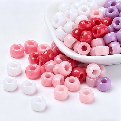 Valentine's Day Opaque Acrylic European Beads PL338-M4-1