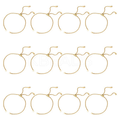 12Pcs Ion Plating(IP) 304 Stainless Steel Rolo Chain Slider Bracelet Making AJEW-HY00003-1