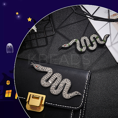 2Pcs 2 Colors Snake Shape Appliques DIY-WR0002-52-1