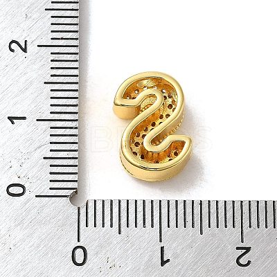 Brass Micro Pave Clear Cubic Zirconia Charms ZIRC-C009-01G-S-1