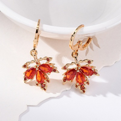Brass Micro Pave Cubic Zirconia Leverback Earrings EJEW-K300-42G-1