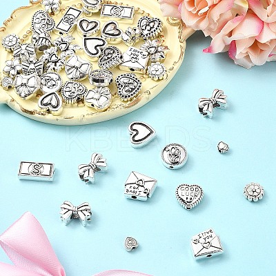 45Pcs 15 Styles Tibetan Style Alloy Beads FIND-YW0006-27-1