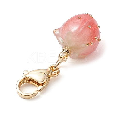 Flower Epoxy Resin Pendant Decoration HJEW-JM02306-1