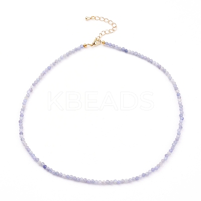 Natural Tanzanite Beaded Necklaces NJEW-JN03315-04-1