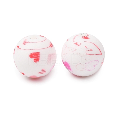 Food Grade Eco-Friendly Printed Silicone Beads SIL-A013-01A-15-1