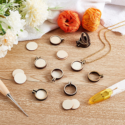 20 Sets Mini Wooden Embroidery Hoops DIY-OC0010-45-1