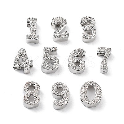 Rack Plating Brass Micro Pave Cubic Zirconia Multi-Strand Links KK-P247-14P-1