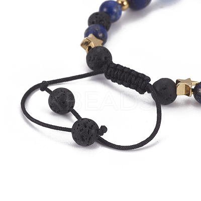 Natural Mixed Stone Braided Beads Bracelets BJEW-JB04141-1