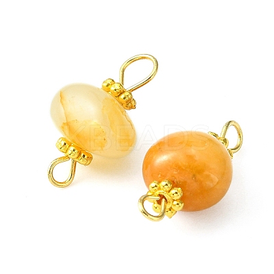 Natural Topaz Jade Connector Charms PALLOY-YW0001-55-1