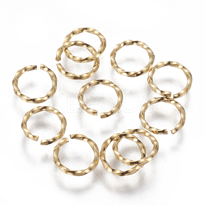 304 Stainless Steel Twisted Open Jump Rings STAS-L233-008C-G-1