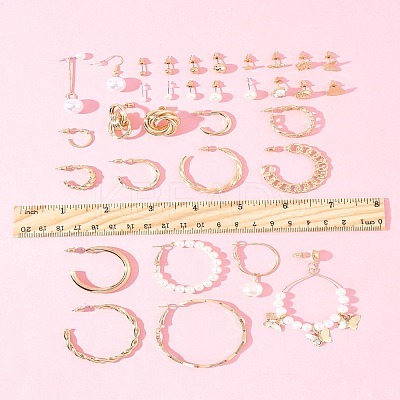 6Sets 6 Styles Alloy & Rhinestone Earring Sets for Women EJEW-FS0001-26-1