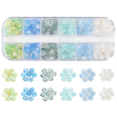 420Pcs 6 Colors Frosted Transparent Acrylic Beads OACR-FS0002-17A-1