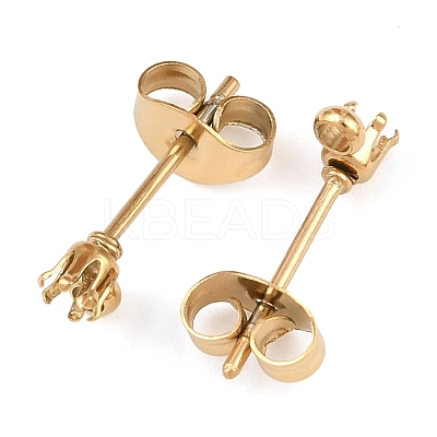 304 Stainless Steel Flat Round Stud Earring Findings STAS-D389-04A-G-1
