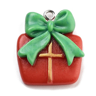 Christmas Theme Opaque Resin Pendants RESI-F054-A03-1