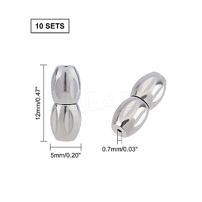 Tarnish Resistant 304 Stainless Steel Screw Clasps LS-STAS-L135-02-1