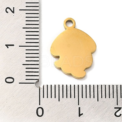 Ion Plating(IP) 304 Stainless Steel Enamel Pendants STAS-Q301-15G-1