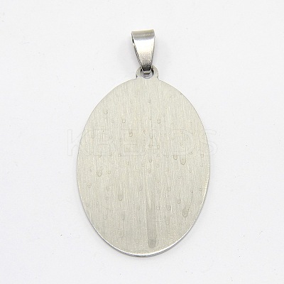 Tarnish Resistant DIY Materials 201 Stainless Steel Flat Oval Hand Stamping Blank Tag Pendants STAS-O044-124-1