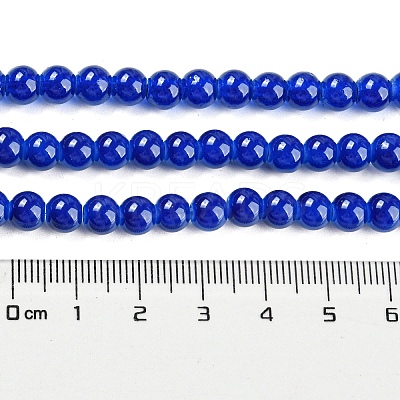Baking Paint Imitation Jade Glass Round Bead Strands X-DGLA-Q021-6mm-33-1