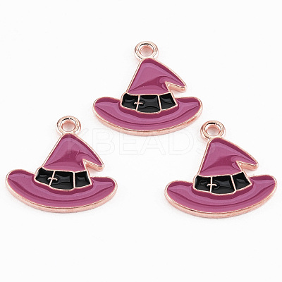 Light Gold Tone Alloy Enamel Pendants ENAM-T018-19A-1