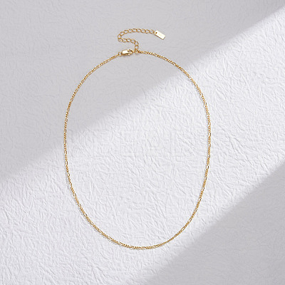 925 Sterling Silver Figaro Chain Necklaces for Women NJEW-H048-05G-1