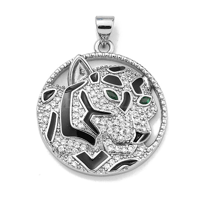 Brass Micro Pave Cubic Zirconia Pendants KK-K354-09B-P-1