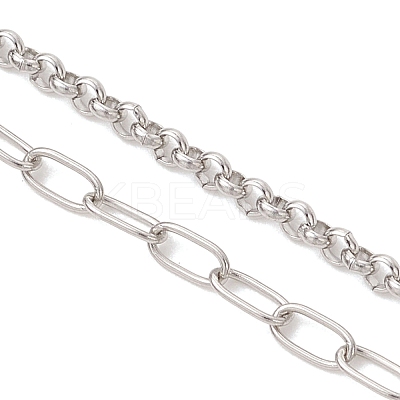 2MM 304 Stainless Steel Mixed Chain Slider Necklace Making AJEW-JB01558-02-1