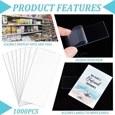 PVC Tag Shelf Label Holders LS-FIND-WH0038-08-1