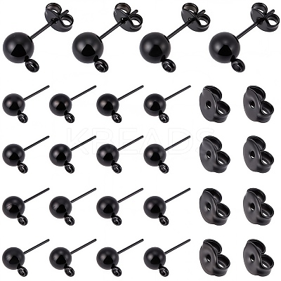20Pcs 304 Stainless Steel Ball Post Stud Earring Findings STAS-SC0006-53-1
