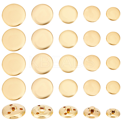 50Pcs 5 Styles 3-Hole Brass Buttons BUTT-OC0001-47G-1