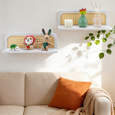 2Pcs Wood Floating Shelves AJEW-WH0643-179-1