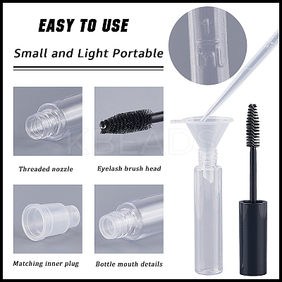 10Pcs DIY Plastic Empty Eyelash Bottle with 4Pcs 2ml Disposable Plastic Dropper with 2Pcs Mini Transparent Plastic Funnel Hopper MRMJ-GF0001-53A-1