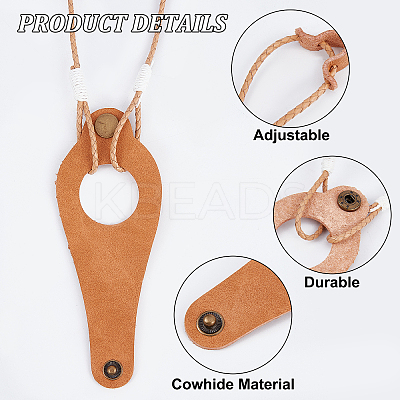 2Pcs 2 Colors Leather Eyeglasses Strap with Clip Holder and Brass Buckle AJEW-GF0005-54-1