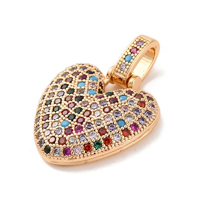 Brass Micro Pave Cubic Zirconia Pendants KK-C076-29V-G02-1