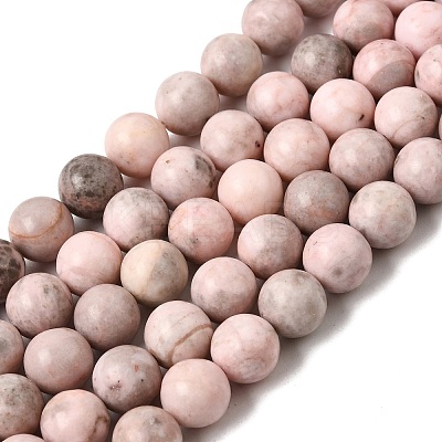 Natural Pink Zebra Jasper Beads Strands X-G-P231-01-10mm-1