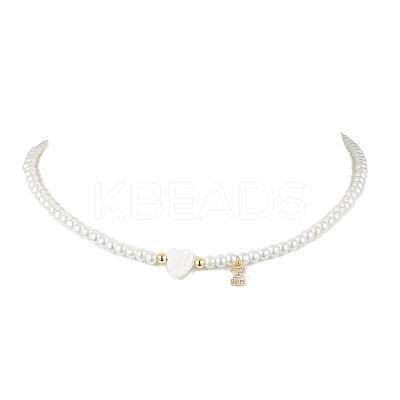 Brass Micro Pave Grade AAA Cubic Zirconia Letter Pendant Necklaces NJEW-JN04771-26-1