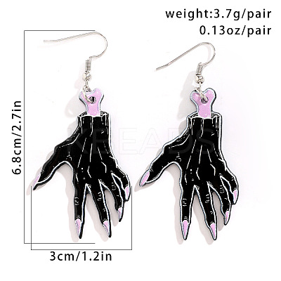Halloween Cartoon Acrylic Hand Dangle Earrings for Women QK1762-3-1