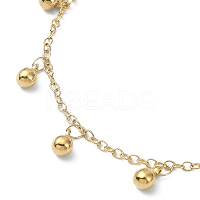 Ion Plating(IP) 304 Stainless Steel Round Ball Charms Bib Necklaces for Women NJEW-D052-05G-1