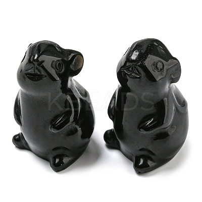 Natural Obsidian Carved Healing Mouse Figurines DJEW-D012-02C-1