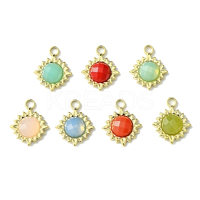 Ion Plating(IP) Real 14K Gold Plated 304 Stainless Steel with Glass Pendant FIND-Z028-33G-1