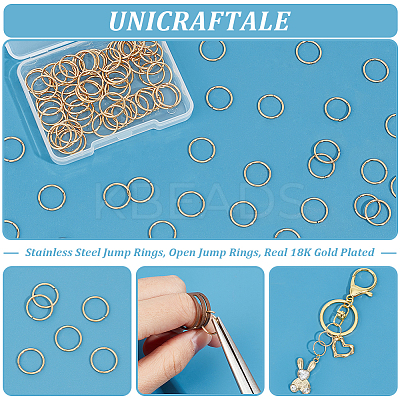 100Pcs 304 Stainless Steel Open Jump Rings STAS-UN0055-24-1