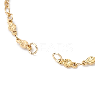 304 Stainless Steel Leaf Link Chain Bracelet Making AJEW-JB01433-1