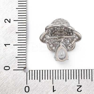 Rack Plating Brass with Cubic Zirconia Pendants KK-Q010-04P-1