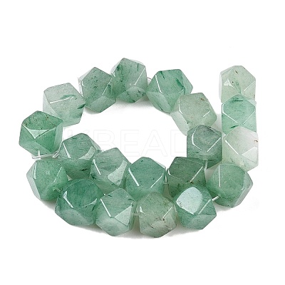 Natural Green Aventurine Star Cut Round Beads Strands G-T138-38-1