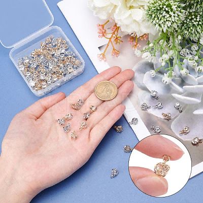 Alloy Clear Cubic Zirconia Charms ZIRC-PH0001-07-1