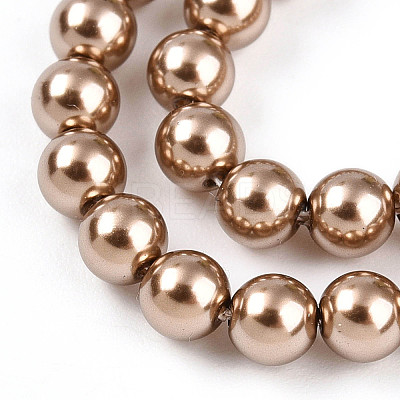 Baking Paint Pearlized Glass Pearl Bead Strands HY-N002-4mm-A06-1