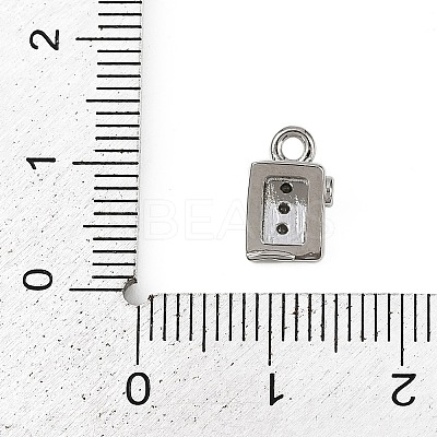 Brass Micro Pave Clear Cubic Zirconia Pendants KK-L238-28P-1