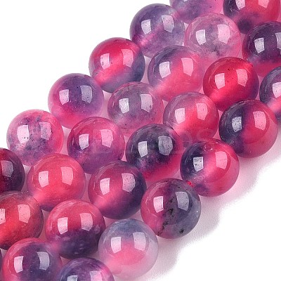 Dyed Natural White Jade Beads Strands G-T138-8mm-210-17-1
