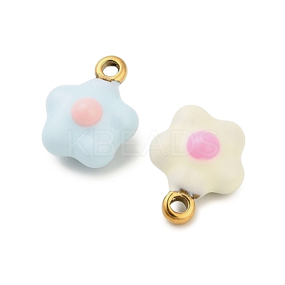 304 Stainless Steel Enamel Pendants STAS-P417-02G-1